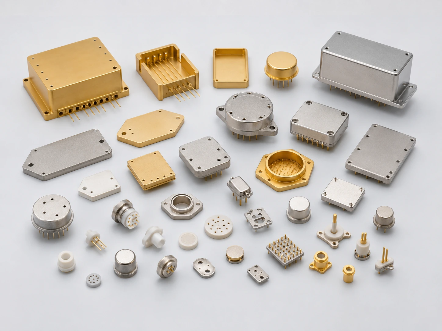 Metal and ceramic package components